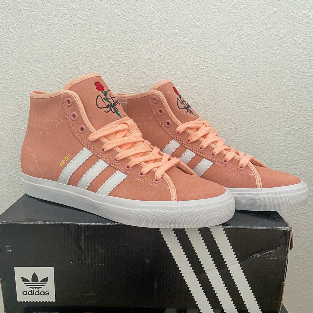 Adidas Matchcourt High RX. Mens size 8.5. Coral/White. Brand New!
